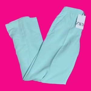 zara light blue womens pants size x-small NWT